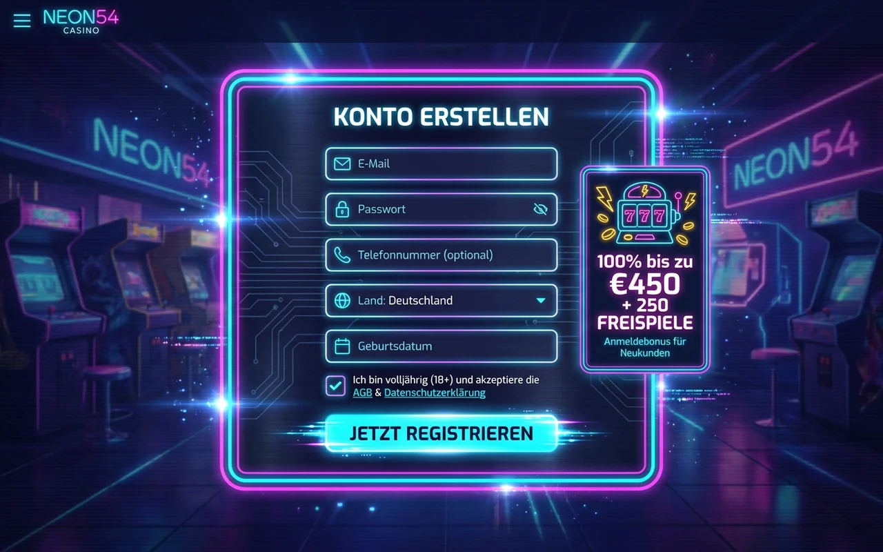 Registrierung in unter 60 Sekunden – Neon54